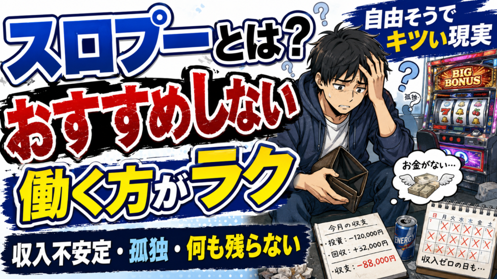 スロプーとは？パチスロ専業になって人生狂ったクズが解説「働いた方が圧倒的にラクだよ？」