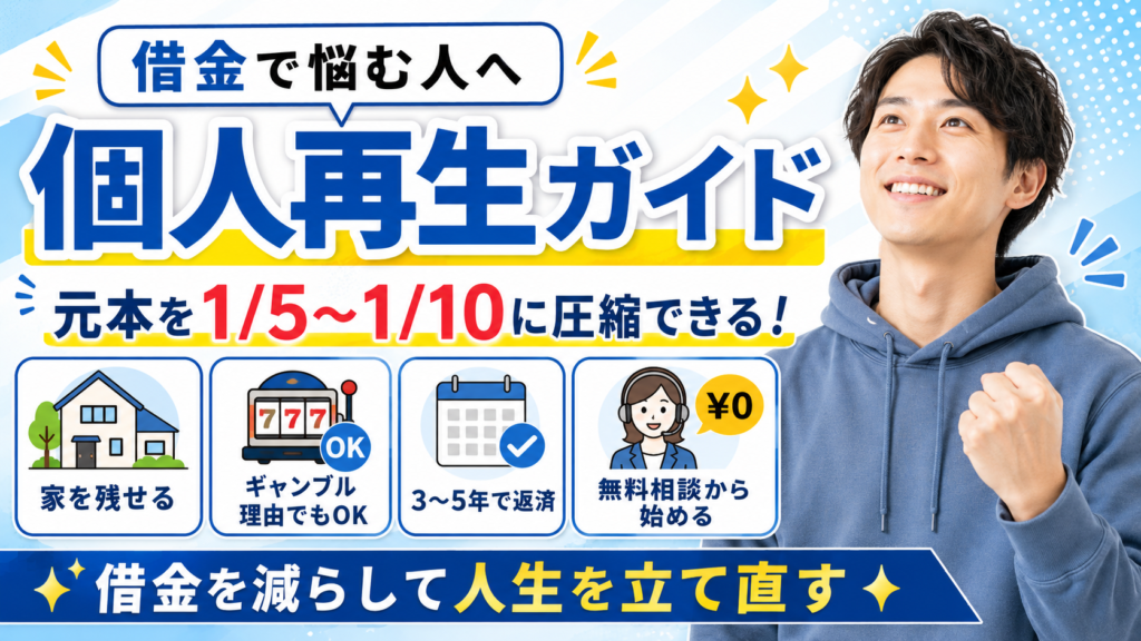 【個人再生とは？】元本を15〜110に圧縮できる仕組み・費用・条件を徹底解説