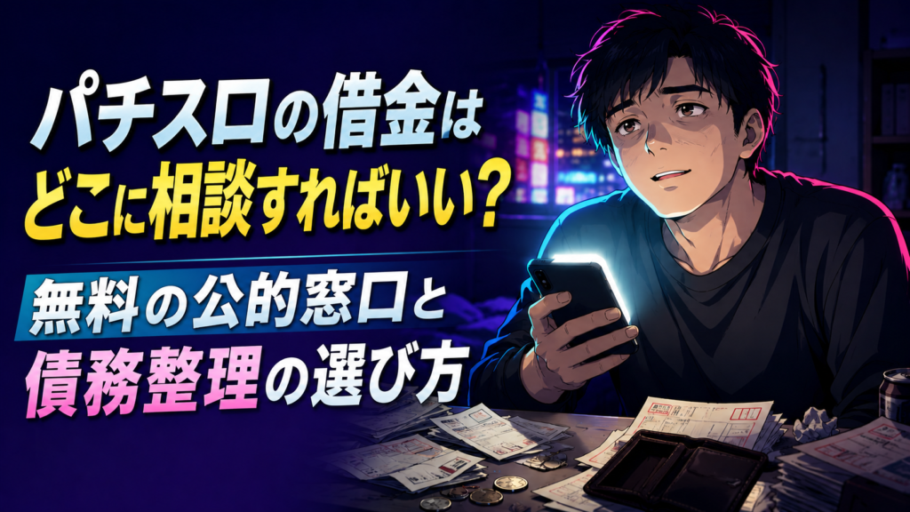 【当事者が解説】パチスロの借金はどこに相談すればいい？無料の公的窓口と債務整理の選び方