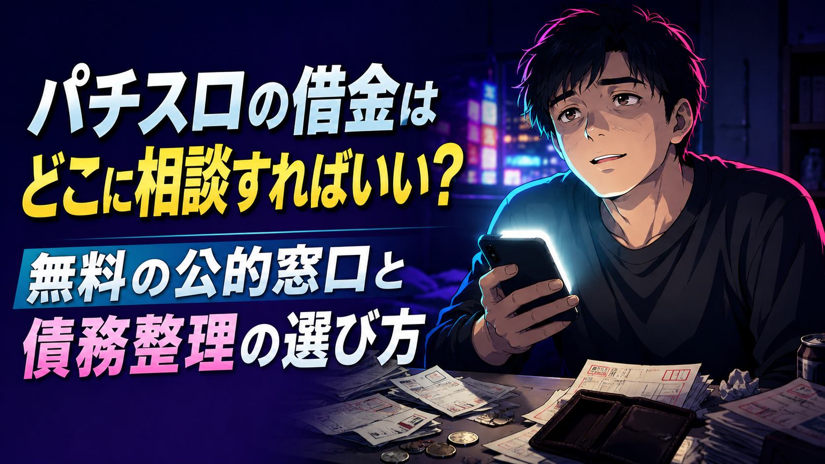 【当事者が解説】パチスロの借金はどこに相談すればいい?無料の公的窓口と債務整理の選び方