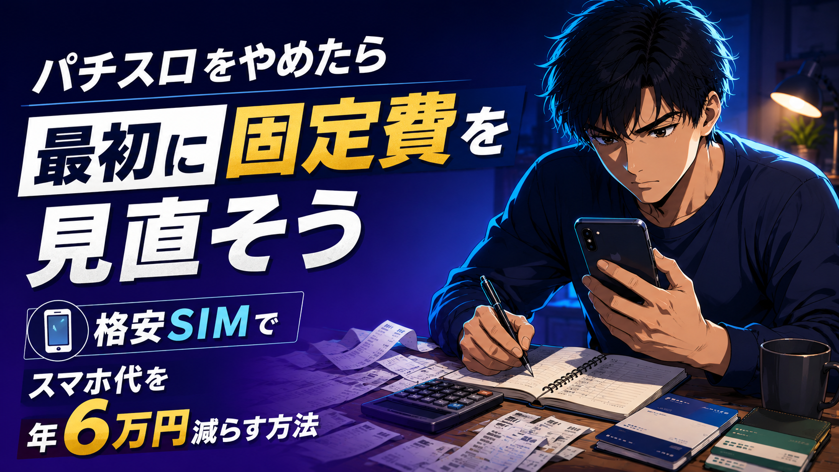 パチスロをやめたら最初に固定費を見直そう|格安SIMでスマホ代を年6万円減らす方法