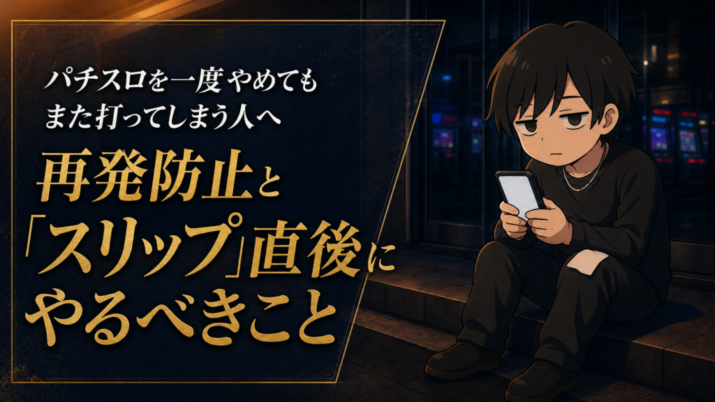 パチスロを一度やめてもまた打ってしまう人へ｜再発防止と「スリップ」直後にやるべきこと