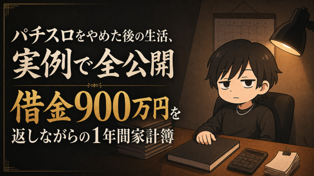パチスロをやめた後の生活、実例で全公開｜借金900万円を返しながらの1年間家計簿