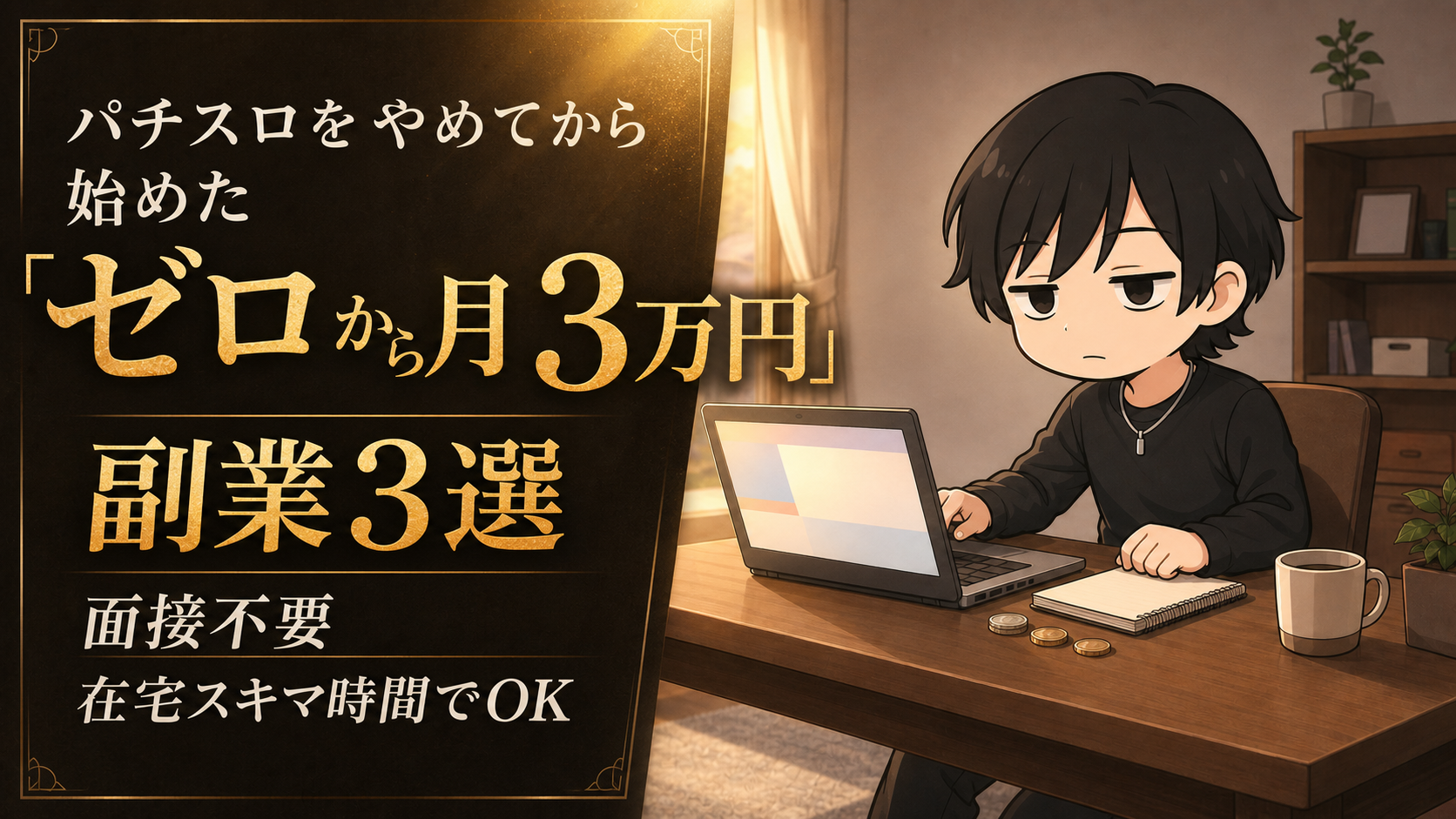 パチスロをやめてから始めた「ゼロから月3万円」副業3選｜面接不要・在宅スキマ時間でOK