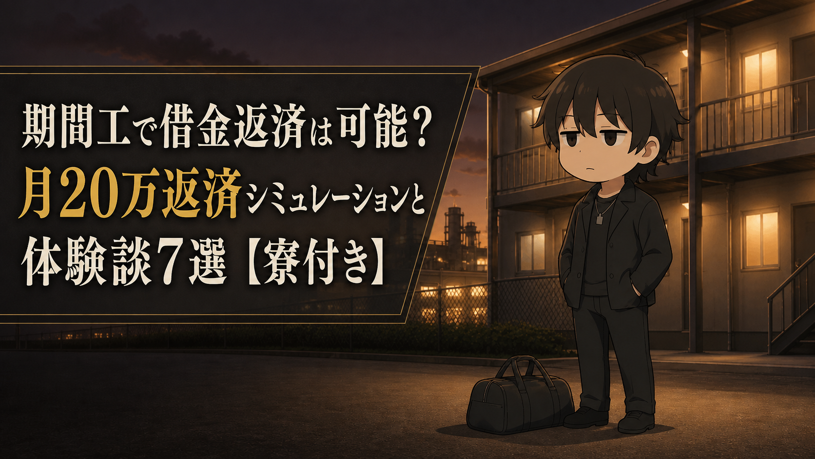 期間工で借金返済は可能？月20万返済シミュレーションと体験談7選【寮付き】