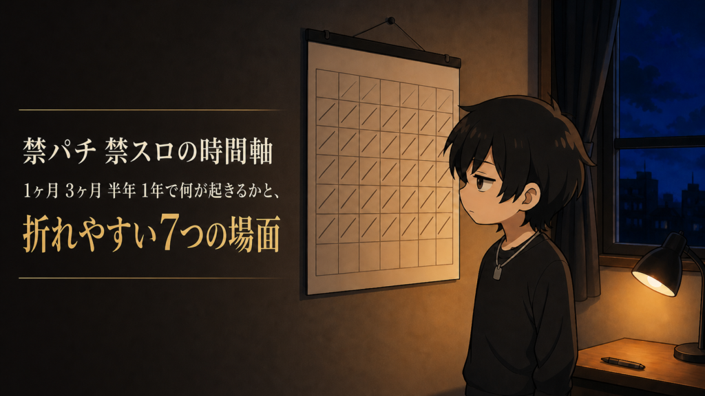 禁パチ・禁スロの時間軸｜1ヶ月・3ヶ月・半年・1年で何が起きるかと、折れやすい7つの場面