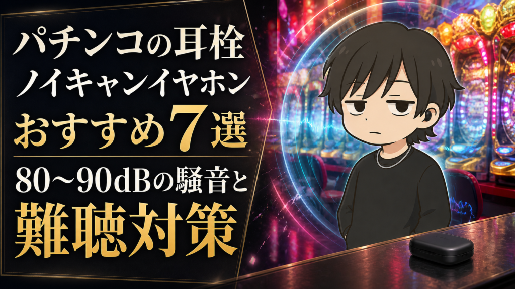 パチンコの耳栓・ノイキャンイヤホンおすすめ7選｜80〜90dBの騒音と難聴対策