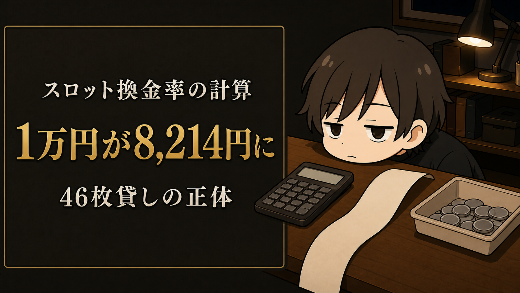 スロット換金率計算と早見表|1万円が8,214円になる理由