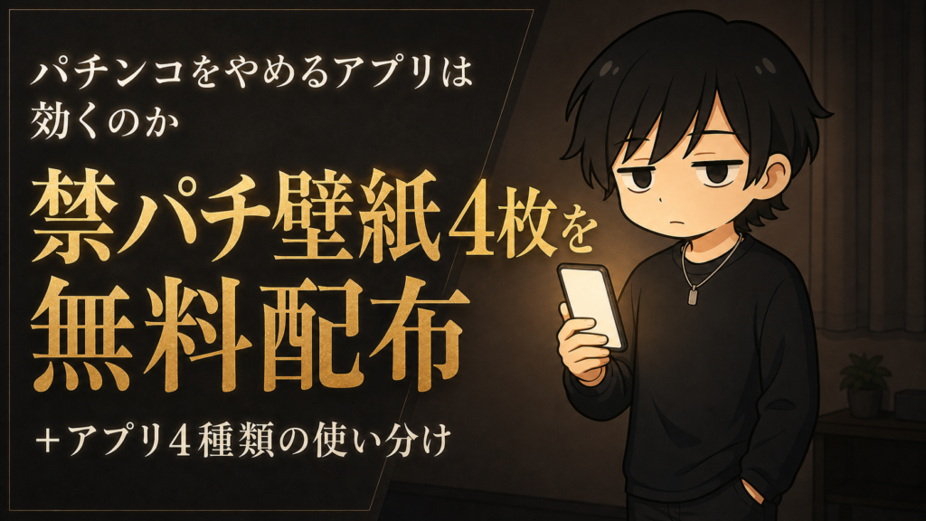 パチンコをやめるアプリは効くのか｜禁パチ壁紙4枚を無料配布＋アプリ4種類の使い分け