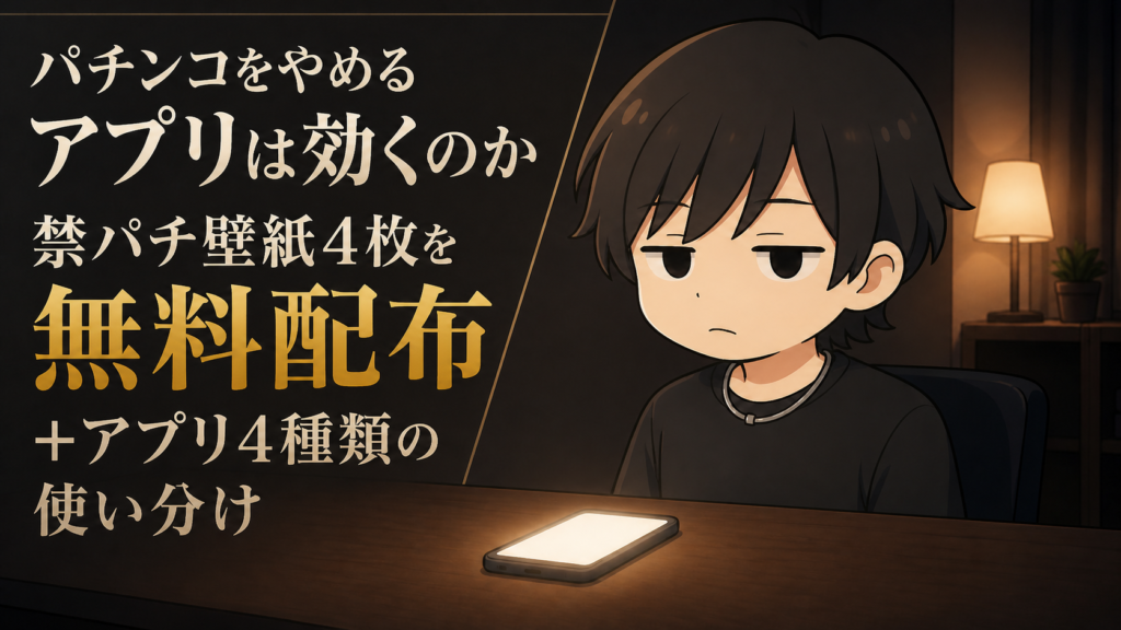 パチンコをやめるアプリは効くのか｜禁パチ壁紙4枚を無料配布＋アプリ4種類の使い分け