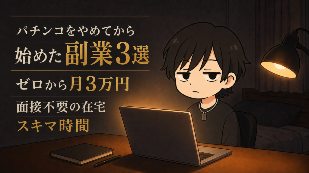パチンコをやめてから始めた副業3選｜ゼロから月3万円・面接不要の在宅スキマ時間
