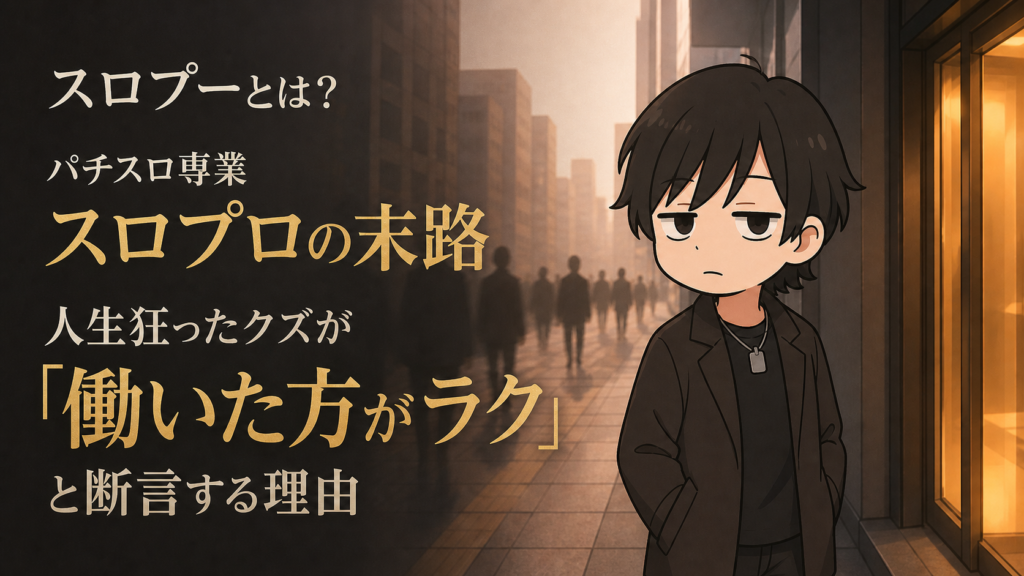 スロプーとは？パチスロ専業・スロプロの末路｜人生狂ったクズが「働いた方がラク」と断言する理由